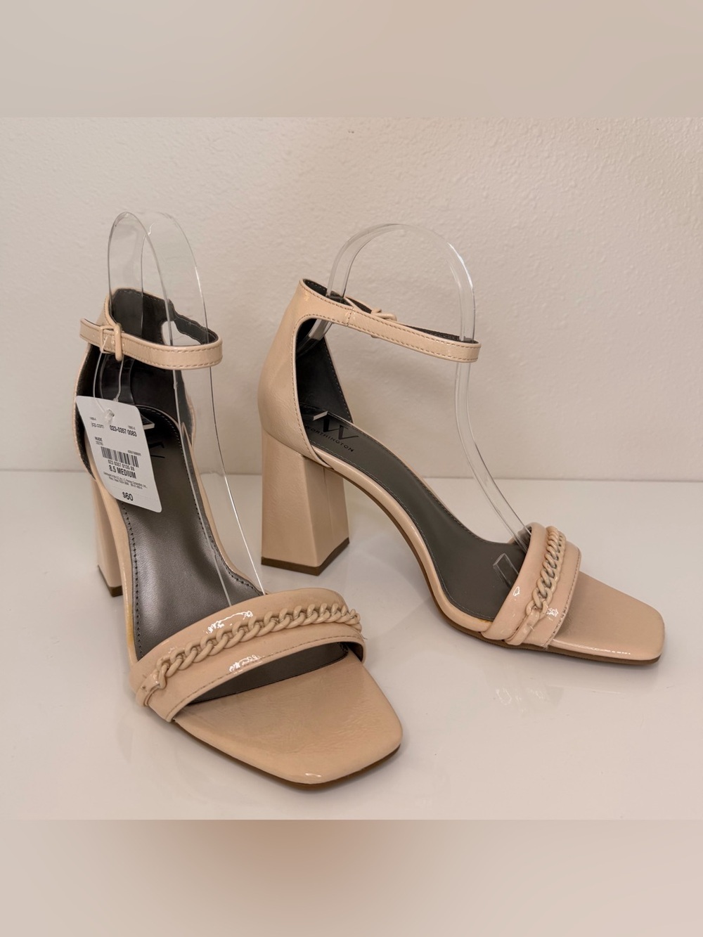 Worthington Nude Patent Block Heel Sandals - Picture 3 of 14